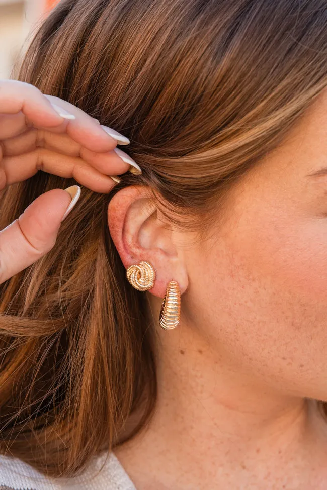 Gold Stud and Hoop Earring Set FINAL SALE sold by Pink Lily product image thumbnail 2