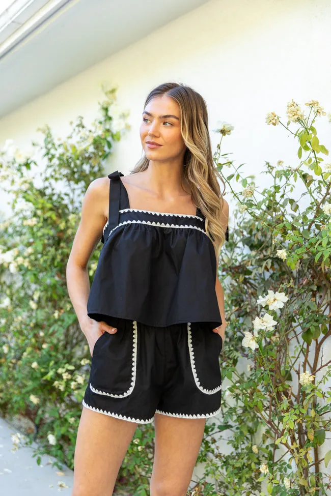 Island Groove Black Stitched Trim Two Piece Set sold by Pink Lily