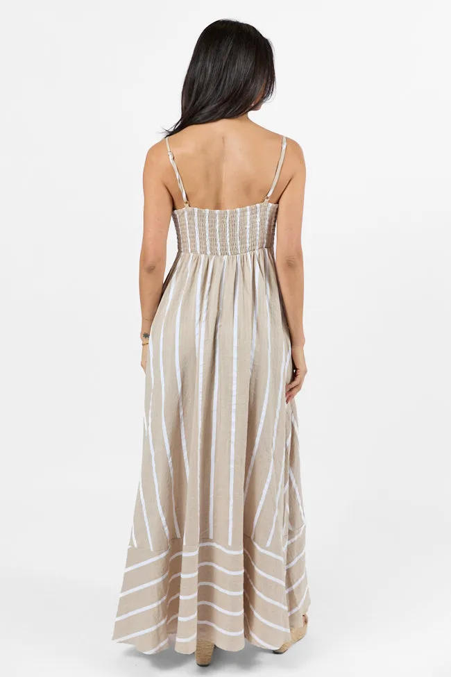 Come Sail Away Neutral Striped Maxi Dress sold by Pink Lily product image thumbnail 5