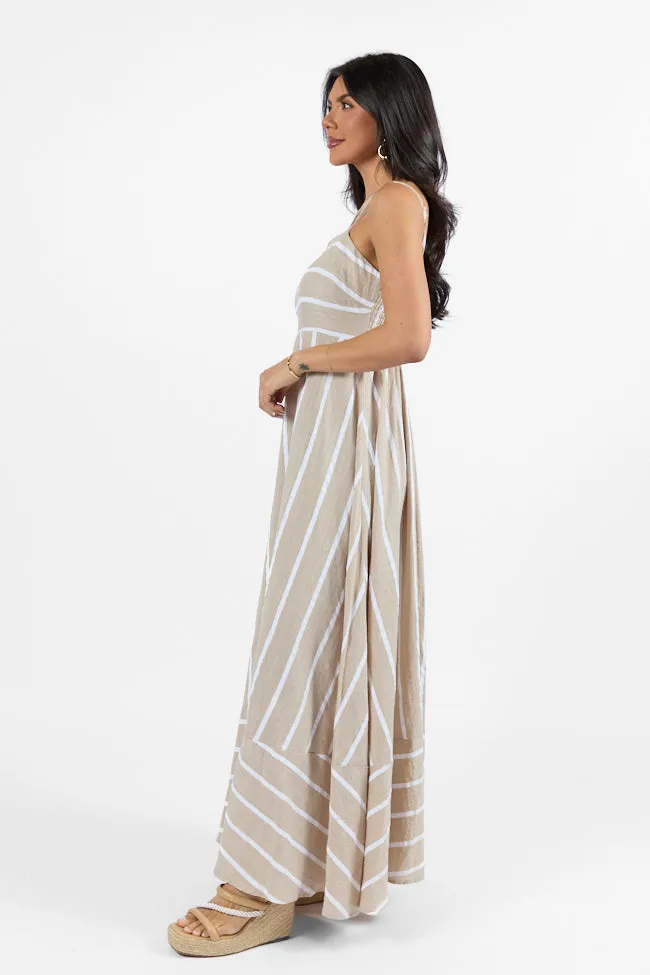 Come Sail Away Neutral Striped Maxi Dress sold by Pink Lily product image thumbnail 3
