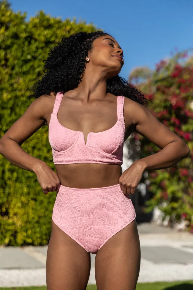 Summer Oasis Light Pink High Waisted Bikini Bottom FINAL SALE sold by Pink Lily product image thumbnail 2