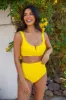 Summer Oasis Yellow Underwire Split V Bikini Top FINAL SALE sold by Pink Lily