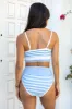 Do Not Disturb Light Blue Striped Bikini Top FINAL SALE sold by Pink Lily