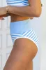 Do Not Disturb Light Blue Striped Bikini Bottom FINAL SALE sold by Pink Lily