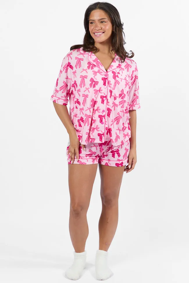 Good To Get Away In Put A Bow On It Pajama Shorts SALE sold by Pink Lily product image thumbnail 2