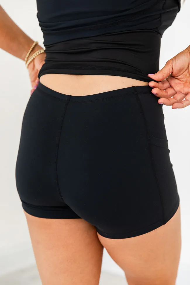 Active Vibe Black V-Neck Active Dress With Pull Down Shorts sold by Pink Lily product image thumbnail 4