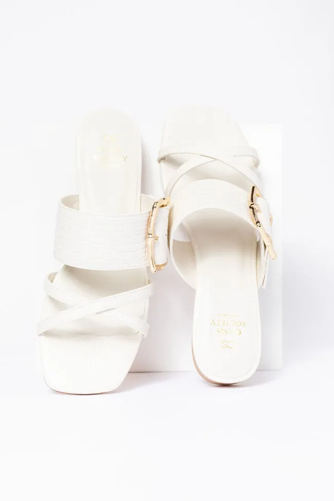 Blaine White Buckle Sandals FINAL SALE sold by Pink Lily product image thumbnail 4