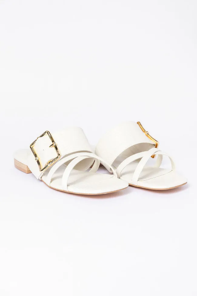 Blaine White Buckle Sandals FINAL SALE sold by Pink Lily product image thumbnail 2