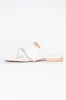Blaine White Buckle Sandals FINAL SALE sold by Pink Lily