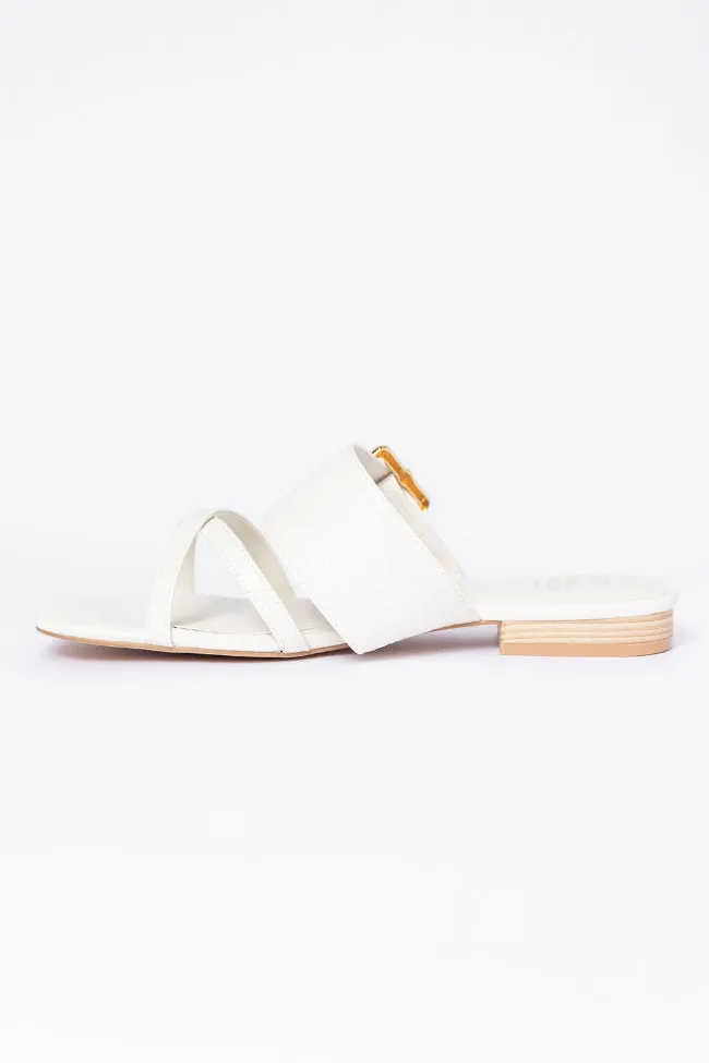 Blaine White Buckle Sandals FINAL SALE sold by Pink Lily product image thumbnail 3