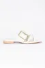 Blaine White Buckle Sandals FINAL SALE sold by Pink Lily