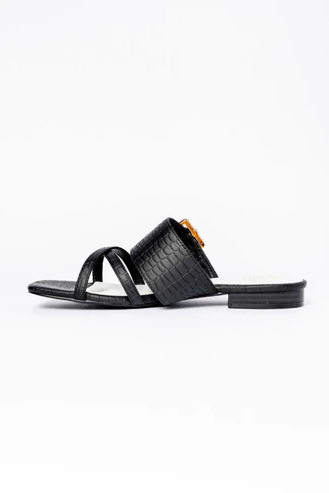 Blaine Black Buckle Sandals FINAL SALE sold by Pink Lily product image thumbnail 3