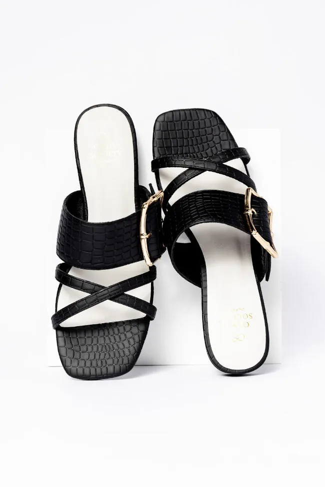 Blaine Black Buckle Sandals FINAL SALE sold by Pink Lily product image thumbnail 2