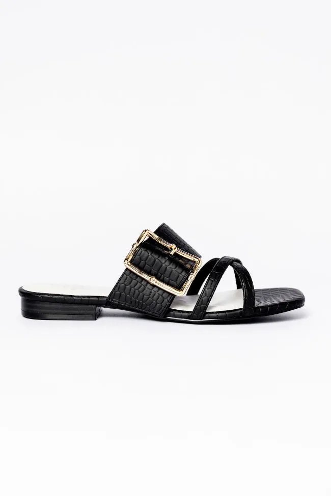 Blaine Black Buckle Sandals FINAL SALE sold by Pink Lily
