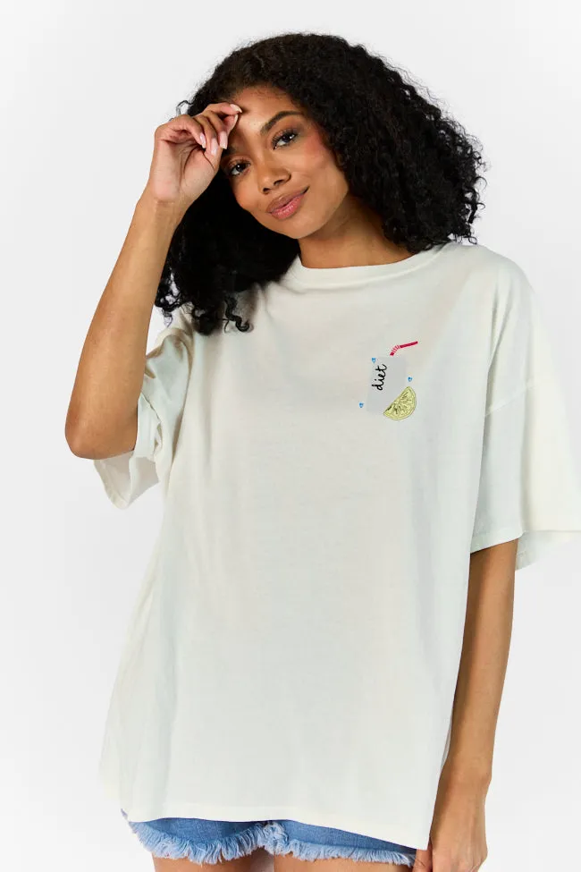 Diet Soda Off White Oversized Graphic Tee sold by Pink Lily product image thumbnail 4