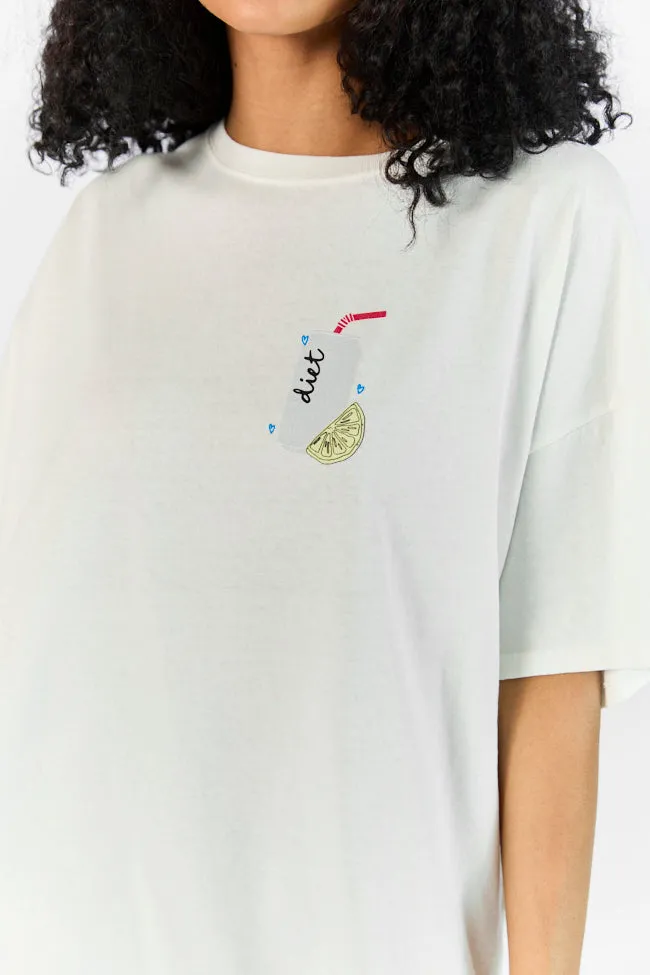 Diet Soda Off White Oversized Graphic Tee sold by Pink Lily product image thumbnail 2