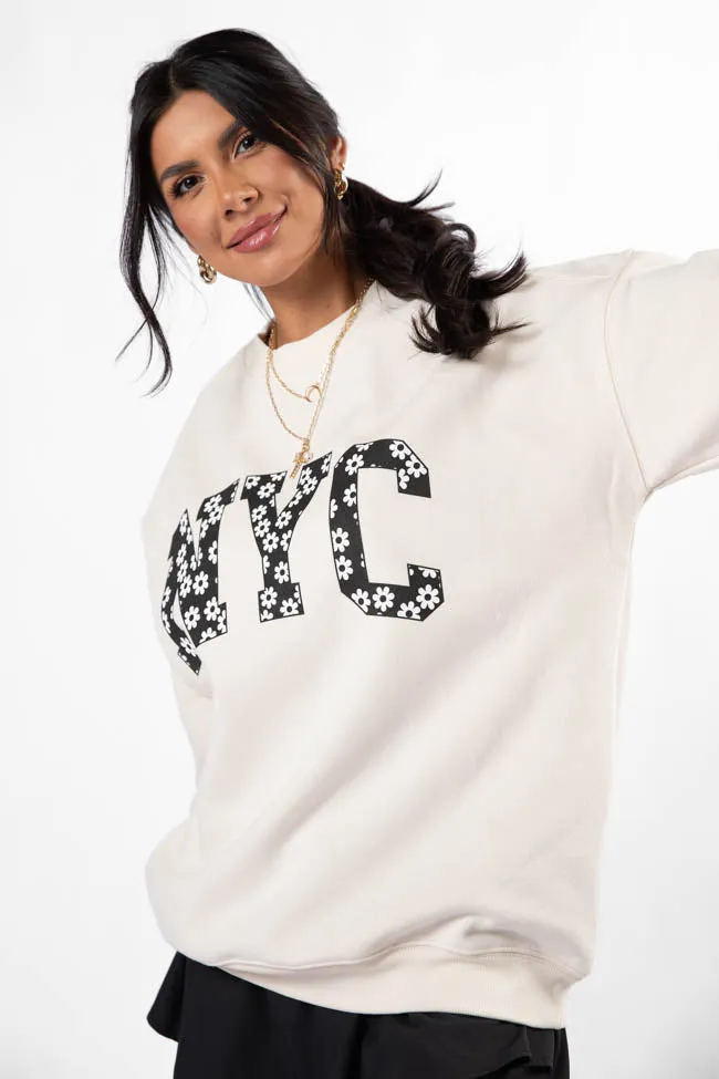 NYC Daisy Cream Graphic Sweatshirt sold by Pink Lily product image thumbnail 4