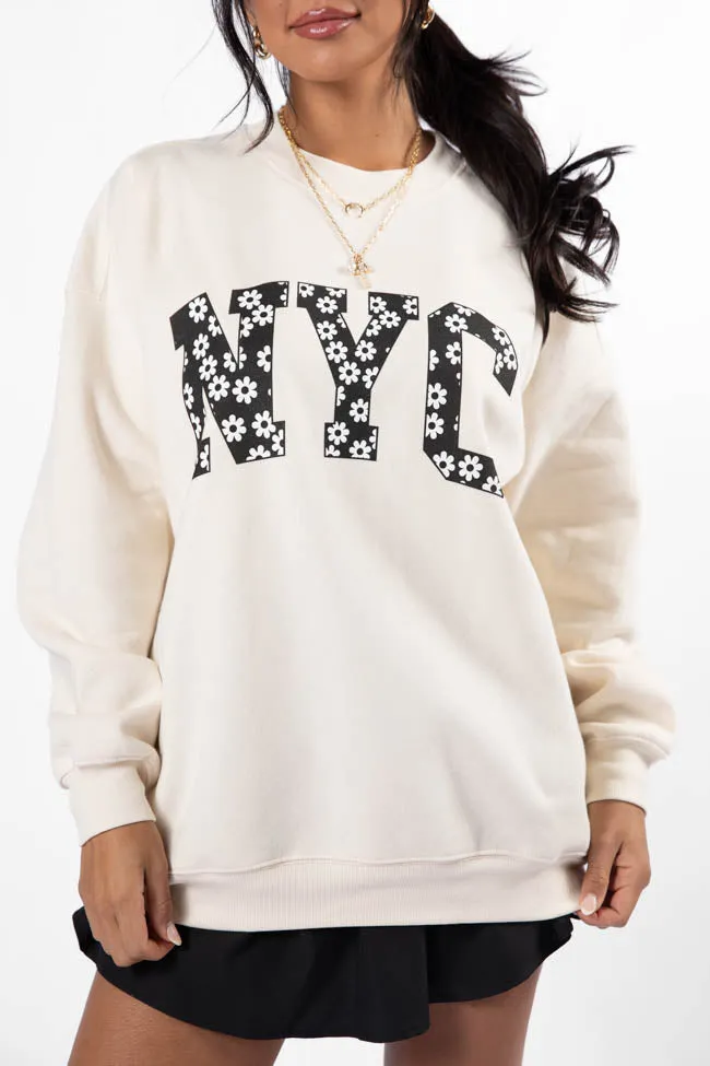 NYC Daisy Cream Graphic Sweatshirt sold by Pink Lily product image thumbnail 3