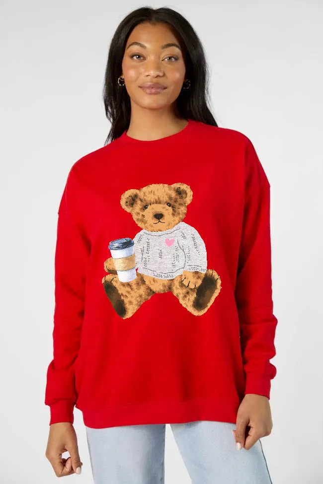 Vintage Teddy Bear Heart Sweater Red Graphic Sweatshirt sold by Pink Lily