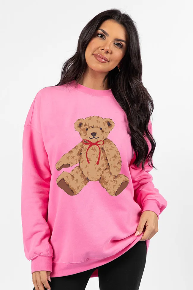 Vintage Teddy Bear Red Bow Pink Graphic Sweatshirt SALE sold by Pink Lily