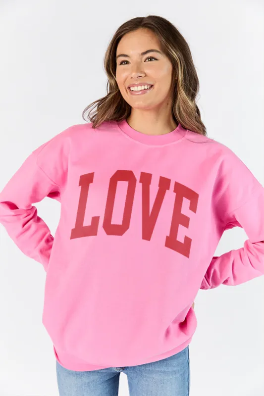 Love Block Pink Graphic Sweatshirt sold by Pink Lily