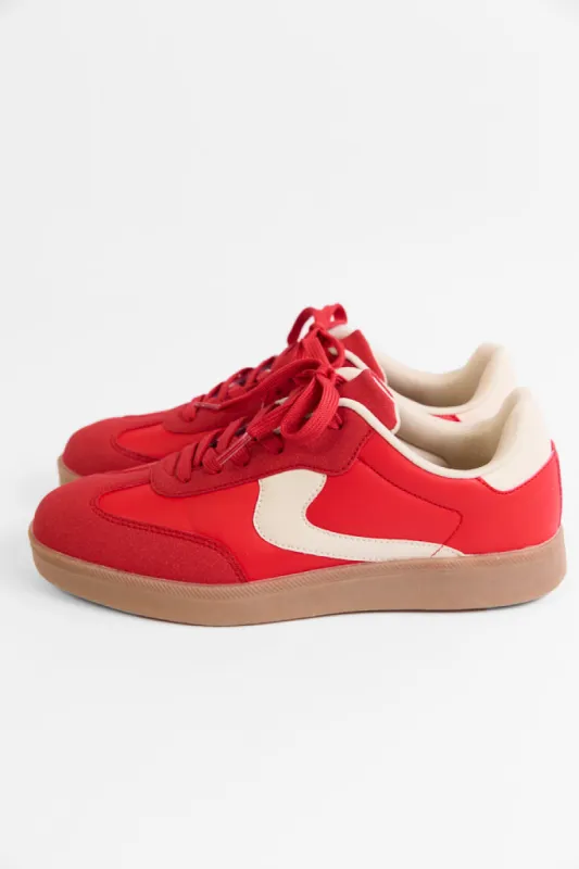 Tiffany Red Swirl Sneakers made by Pink Lily
