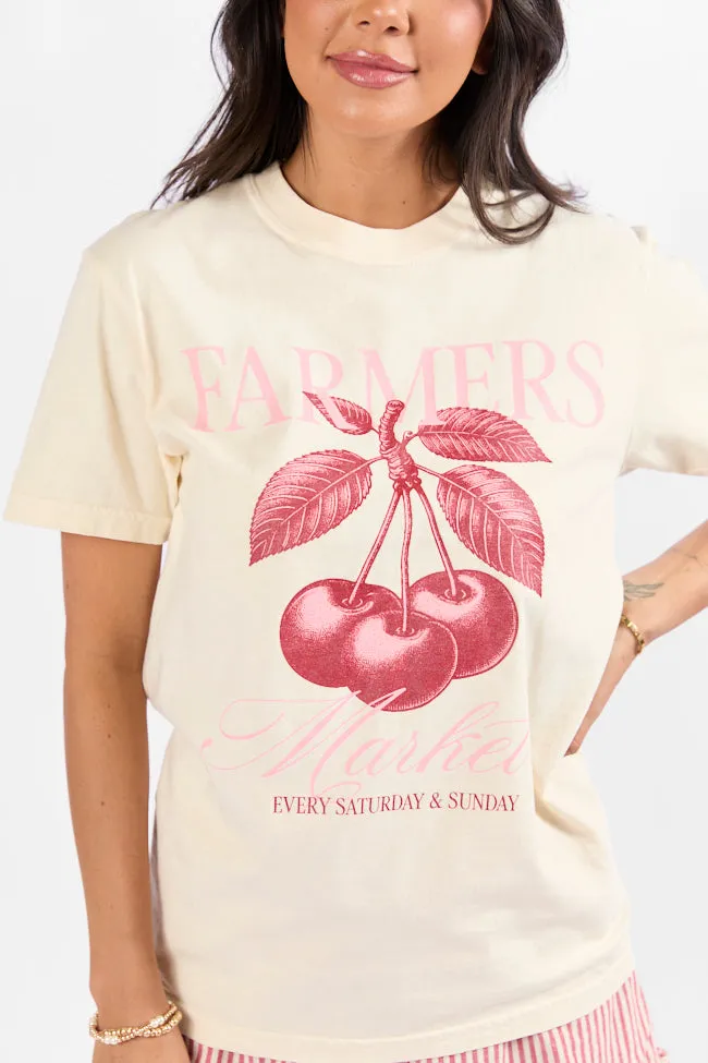 Farmers Market Cherries Ivory Comfort Color Graphic Tee sold by Pink Lily product image thumbnail 3