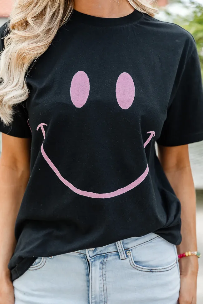 Drawn Smiley Black Graphic Tee sold by Pink Lily product image thumbnail 3
