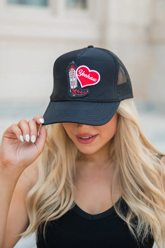 Yeehaw Multi Patch Black Trucker Hat sold by Pink Lily product image thumbnail 2
