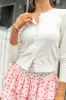 Perfect Clarity Ivory Scalloped Trim Cardigan sold by Pink Lily
