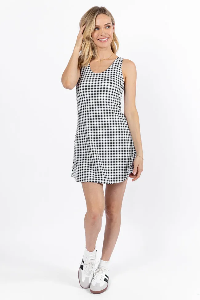 Kick It With Me In Black Gingham Active Dress sold by Pink Lily product image thumbnail 2