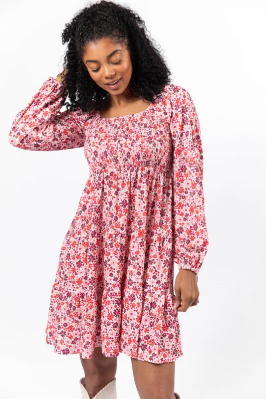 All About You Multi Smocked Knit Floral Dress FINAL SALE sold by Pink Lily