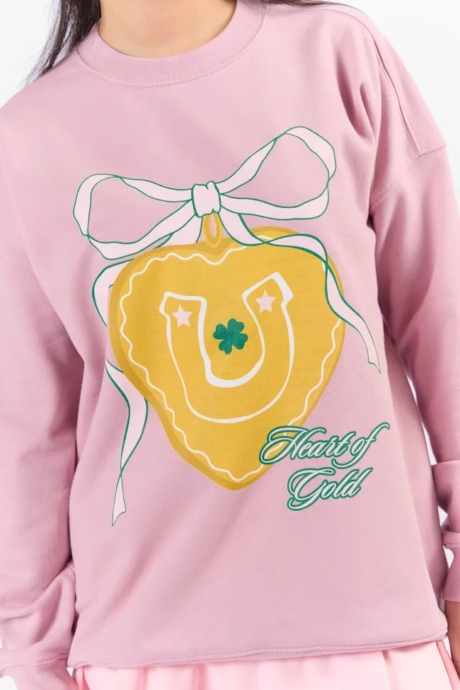 Heart of Gold Mauve Graphic Sweatshirt sold by Pink Lily product image thumbnail 2