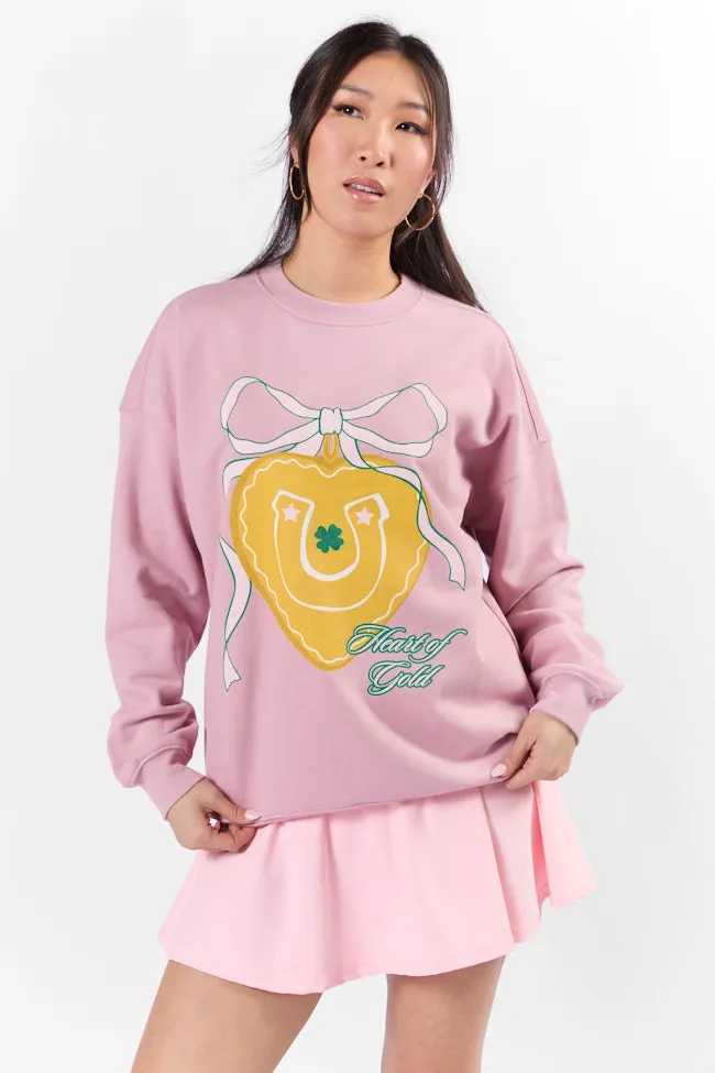 Heart of Gold Mauve Graphic Sweatshirt sold by Pink Lily product image thumbnail 4