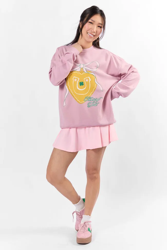 Heart of Gold Mauve Graphic Sweatshirt sold by Pink Lily product image thumbnail 3