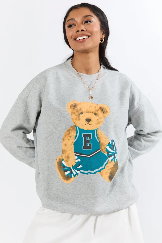 Vintage Green and Black Cheer Teddy Bear Light Grey Graphic Sweatshirt sold by Pink Lily product image thumbnail 4