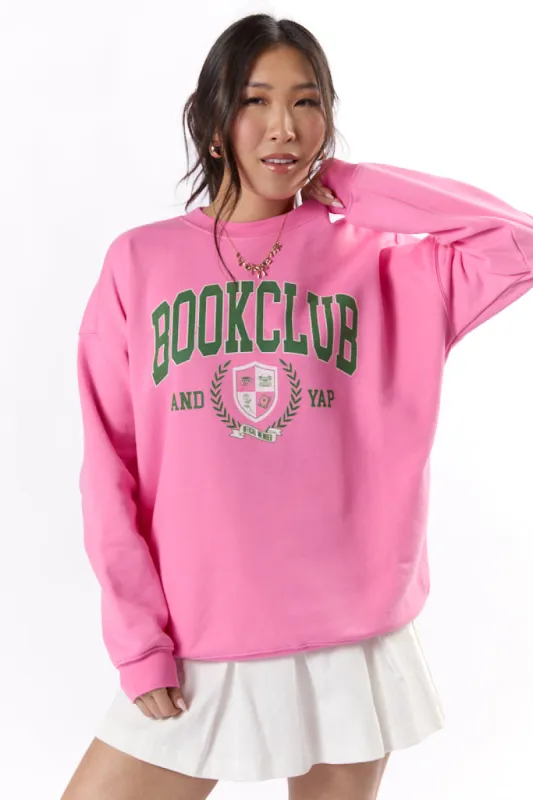 Book Club Pink Graphic Sweatshirt sold by Pink Lily