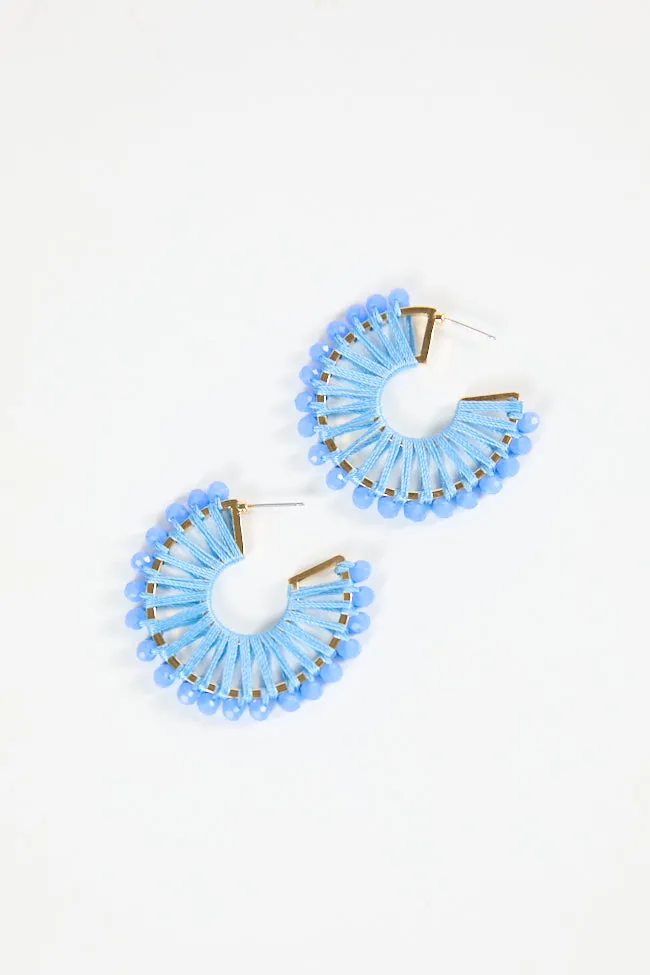 Blue Thread Wrapped Hoop Earrings FINAL SALE sold by Pink Lily product image thumbnail 2