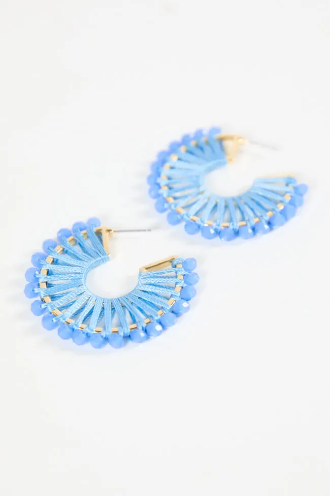Blue Thread Wrapped Hoop Earrings FINAL SALE sold by Pink Lily product image thumbnail 3