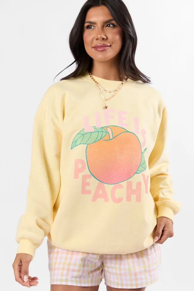 Life is Peachy Light Yellow Graphic Sweatshirt sold by Pink Lily product image thumbnail 4