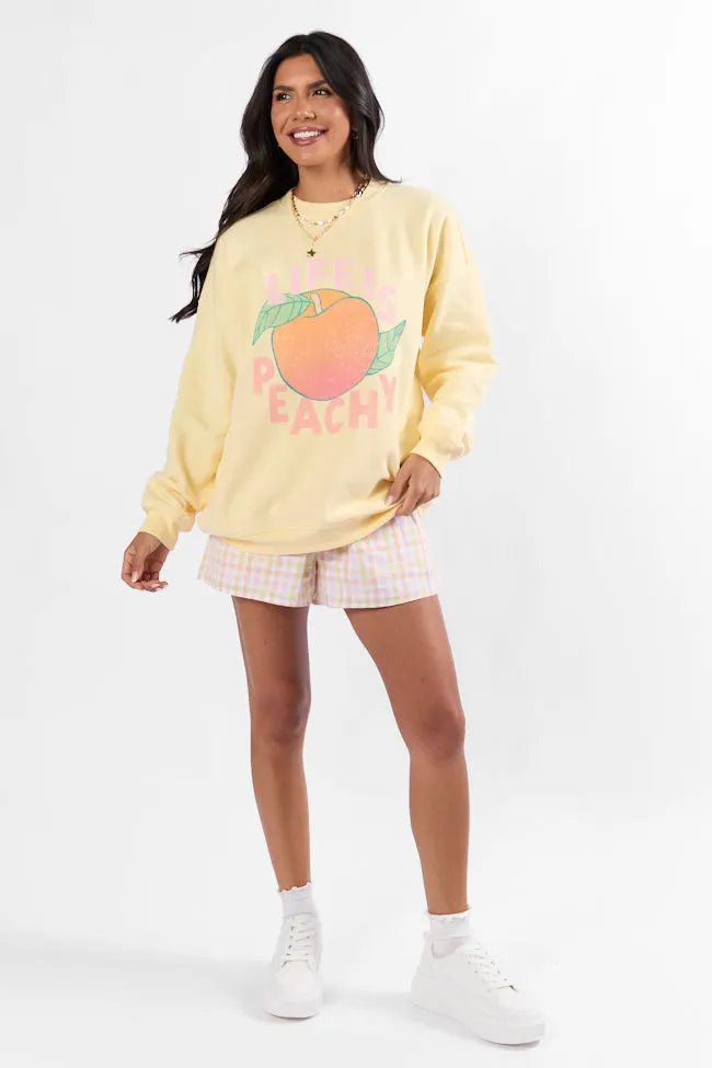 Life is Peachy Light Yellow Graphic Sweatshirt sold by Pink Lily product image thumbnail 3