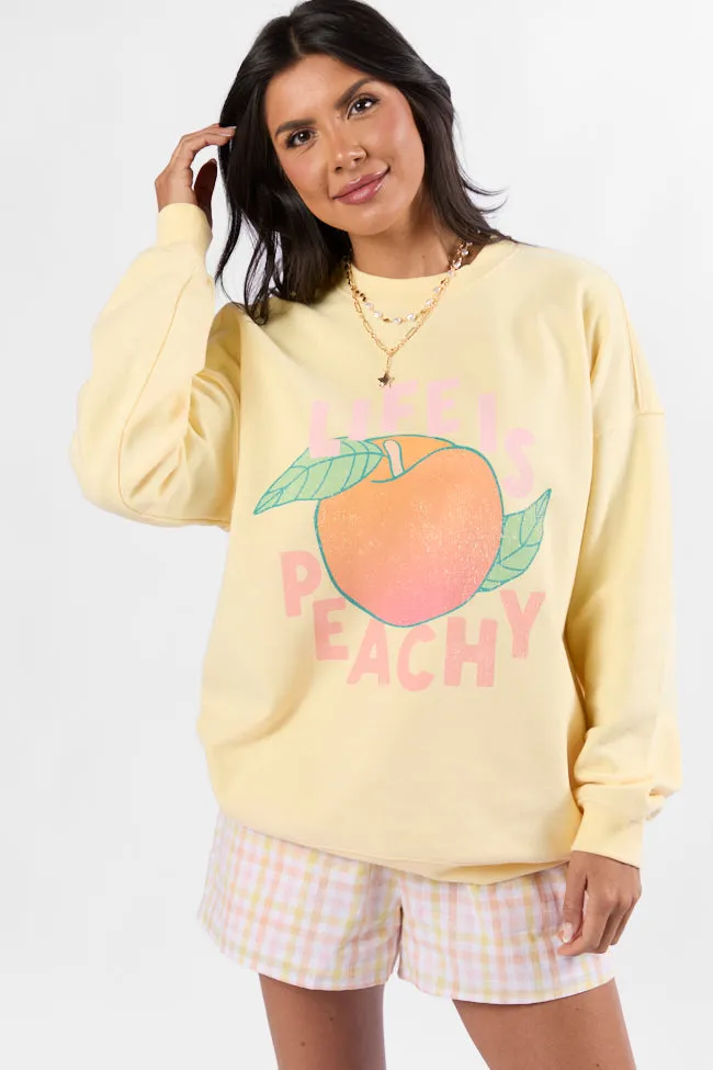 Life is Peachy Light Yellow Graphic Sweatshirt sold by Pink Lily product image thumbnail 2
