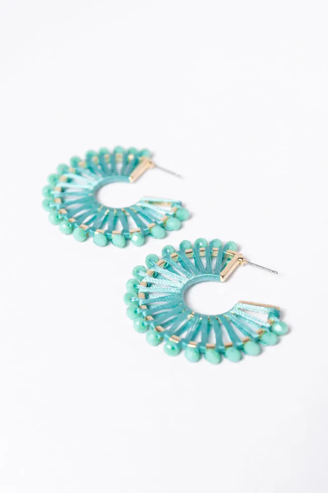 Green Thread Wrapped Hoop Earrings FINAL SALE sold by Pink Lily product image thumbnail 4