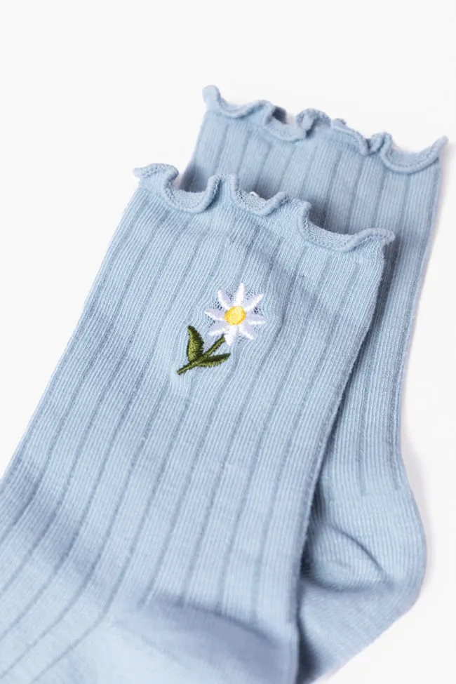 Blue Daisy Crew Socks FINAL SALE sold by Pink Lily product image thumbnail 2