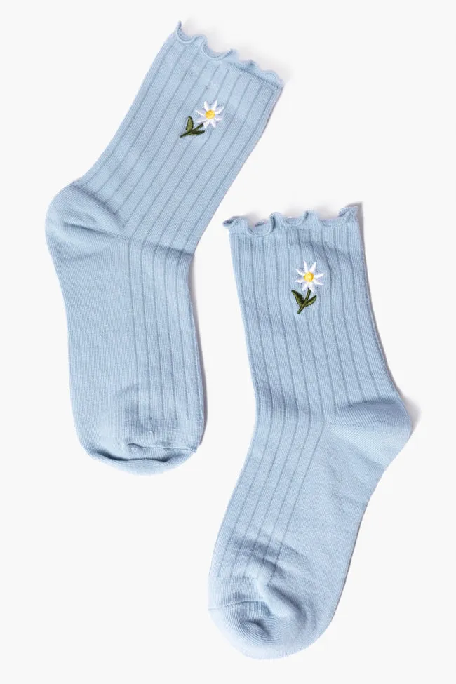 Blue Daisy Crew Socks FINAL SALE sold by Pink Lily product image thumbnail 3