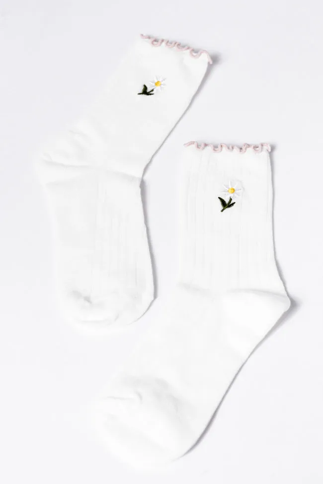 White Daisy Crew Socks sold by Pink Lily product image thumbnail 3