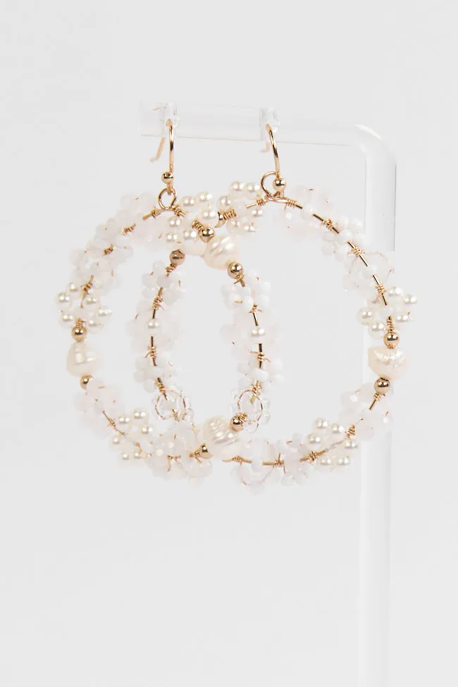 White Daisy Hoop Earrings SALE sold by Pink Lily product image thumbnail 2