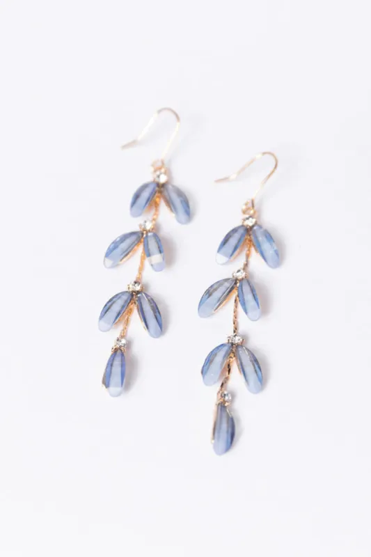 Falling Petals Blue Earrings FINAL SALE sold by Pink Lily