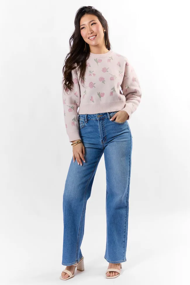 Grand Measures Light Pink Floral Sweater FINAL SALE sold by Pink Lily product image thumbnail 3