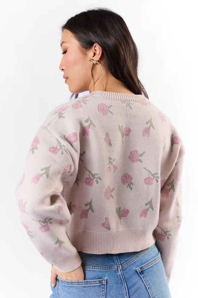 Grand Measures Light Pink Floral Sweater FINAL SALE sold by Pink Lily product image thumbnail 5